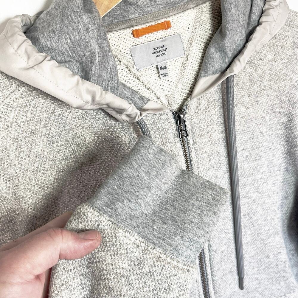 JACK SPADE Men’s Belford Full-Zip Heather Gray Zip front Hoodie Med - Picture 5 of 6